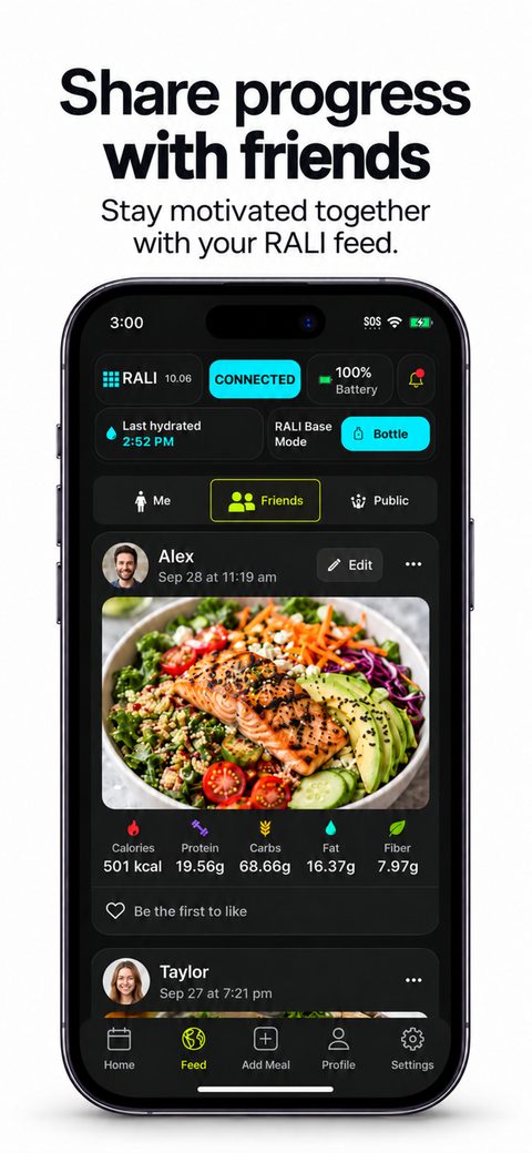 Feed: share progress with friends